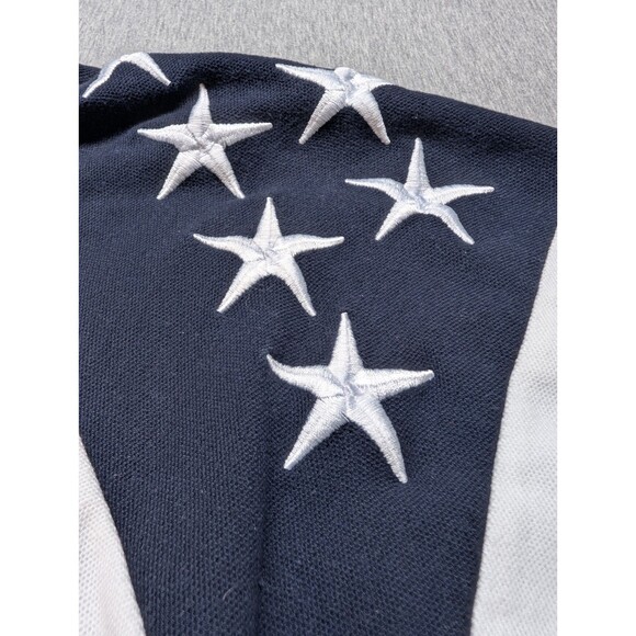 Rock Point Men's XL White Polo Shirt Patriotic Stars on Sleeve USA Freedom - Picture 8 of 13